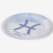 Assiettes En Carton Jeu d'Anniversaire violet sur mesure (Angle)