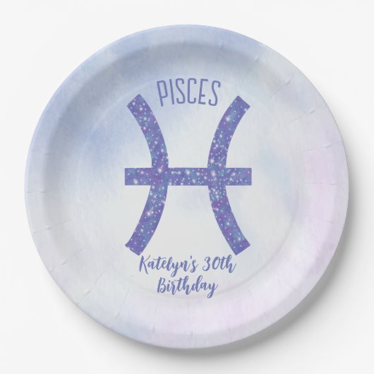 Assiettes En Carton Jeu d'Anniversaire violet sur mesure (Devant)