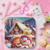 Assiettes En Carton Jeu d'argile de Noël Pain d'épices Snowman hiver (Fête)