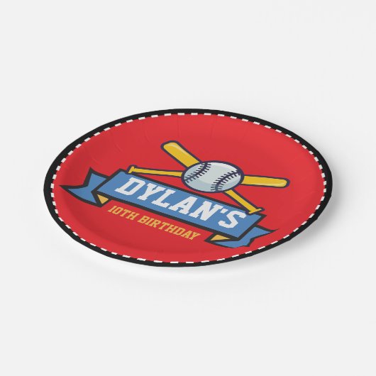 Assiettes En Carton JEU DE BASEBALL Sports Anniversaire de enfant Part (Angle)