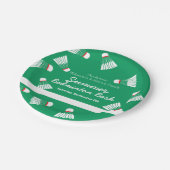 Assiettes En Carton Jeu de bash d'été badminton vert et blanc (Angle)