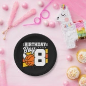 Assiettes En Carton Jeu de basket-ball 8 ans Thème 8ème anniversaire G (Fête)