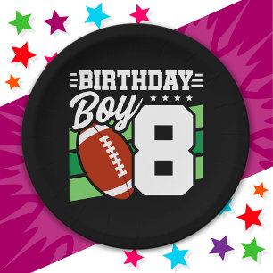 Assiettes En Carton Jeu de football 8 ans Thème 8ème anniversaire Garç