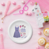 Assiettes En Carton Jeu de mode violet (Fête)