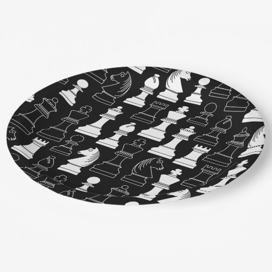 Assiettes En Carton Jeu d'échecs mignon Anniversaire de enfant Papier  (Angle)