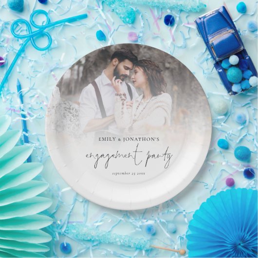 Assiettes En Carton Jeu d'engagement de script de superposition photo (Fête)