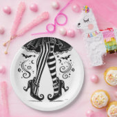 Assiettes En Carton Jeu d'Halloween blanc et noir (Fête)