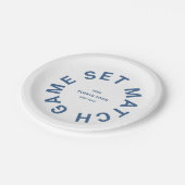 Assiettes En Carton Jeu Match Tournoi de Tennis Bleu Crest (Angle)