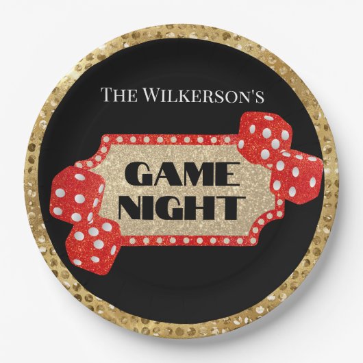 Assiettes En Carton Jeu Parties scintillant de nuit Marquee Connexion (Devant)