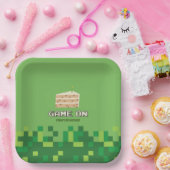Assiettes En Carton Jeu Pixelé Sur Invitation Anniversaire de enfant (Fête)