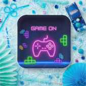 Assiettes En Carton Jeu rose néon, Plaques de papier vert (Fête)