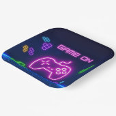 Assiettes En Carton Jeu rose néon, Plaques de papier vert (Angulaire)