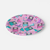 Assiettes En Carton Jeu rose rétro (Angle)