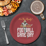 Assiettes En Carton Jeu sur le joueur de football sur rouge<br><div class="desc">Jeu de football journée personnalisées plaques de papier de fête super fans adoreront mettre en vedette un joueur de football sur un arrière - plan rouge. Parfait pour le grand jeu,  que ce soit au lycée,  l'université ou les pros. CORRESPONDANCE d'objets dans notre collection.</div>
