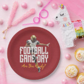 Assiettes En Carton Jeu sur le joueur de football sur rouge (Fête)