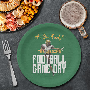 Assiettes En Carton Jeu sur le joueur de football sur vert