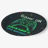 Assiettes En Carton Jeu Sur Neon Vidéo Jeu Anniversaire (Angle)