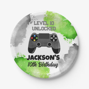 Assiettes En Carton Jeu sur niveau haut Gamer Anniversaire Plaques pap