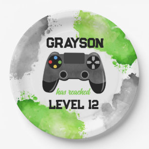 Assiettes En Carton Jeu sur niveau haut Gamer Anniversaire Plaques pap