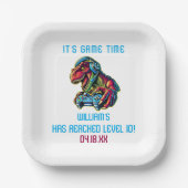 Assiettes En Carton Jeu Vidéo Dinosaur Jeu Anniversaire (Recto)