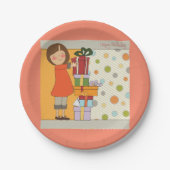 Assiettes En Carton Jeune fille Joyeux anniversaire (Devant)
