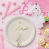 Assiettes En Carton Jeune fille juive Fleurs sauvages d'aquarelle (Fête)