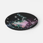 Assiettes En Carton Jeune fille Roller Patinage Noir fête d'anniversai (Angle)