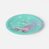 Assiettes En Carton Jeune fille Roller Ski Turquoise fête d'anniversai (Angle)