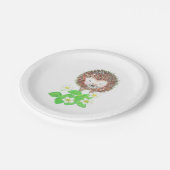 Assiettes En Carton Jeune Hérisson et Fleurs de fraises sauvages (Angle)