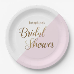 Assiettes En Carton Jeune mariée à être manuscrit rose nommé de Fête