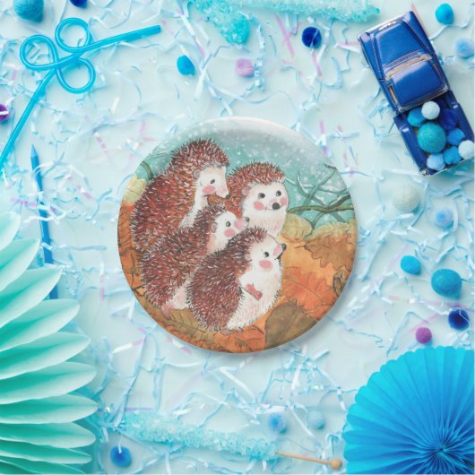 Assiettes En Carton Jeunes hérissons (Fête)