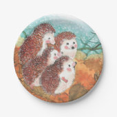 Assiettes En Carton Jeunes hérissons (Devant)