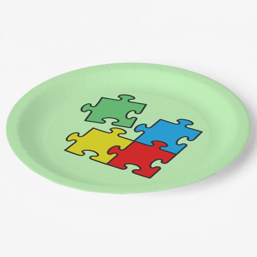 Assiettes En Carton Jigsaw Puzzle Pièces Design Plaques de papier (Angle)