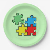 Assiettes En Carton Jigsaw Puzzle Pièces Design Plaques de papier (Devant)