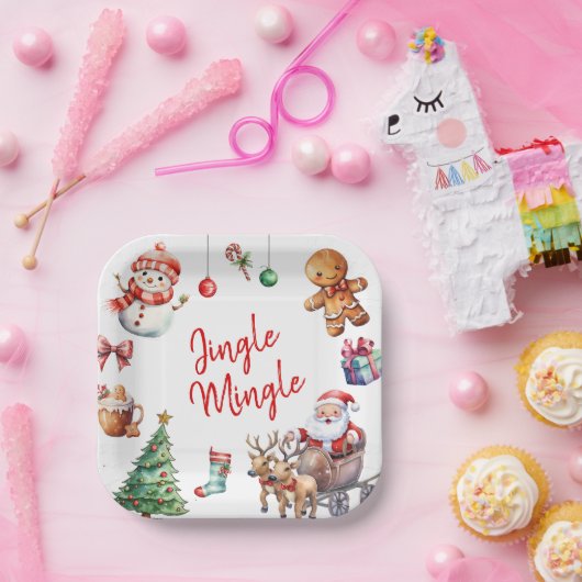 Assiettes En Carton Jingle et Mingle Noël (Fête)