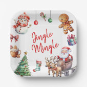 Assiettes En Carton Jingle et Mingle Noël (Recto)