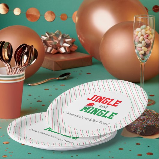 Assiettes En Carton Jingle et Mingle Noël Mariage événement (Multi)