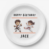 Assiettes En Carton Jiu Jitsu Champ fête d'anniversaire (Devant)