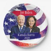 Assiettes En Carton Joe Biden et Kamala Harris 2020 Party (Devant)