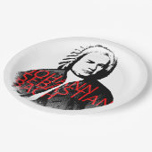 Assiettes En Carton Johann Sebastian Bach portrait et lettres rouges (Angle)