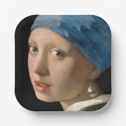 Assiettes En Carton Johannes Vermeer - Fille avec une oreille perle (Recto)