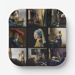 Assiettes En Carton Johannes Vermeer - Grille des chefs-d'oeuvre