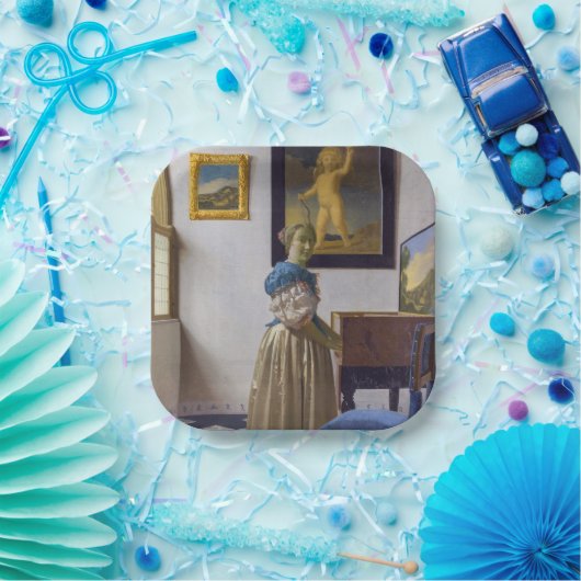 Assiettes En Carton Johannes Vermeer - Lady debout dans une virginale (Fête)