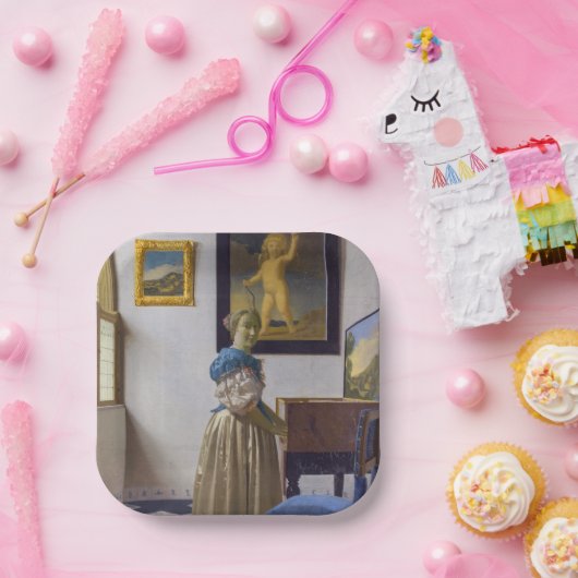 Assiettes En Carton Johannes Vermeer - Lady debout dans une virginale (Fête)