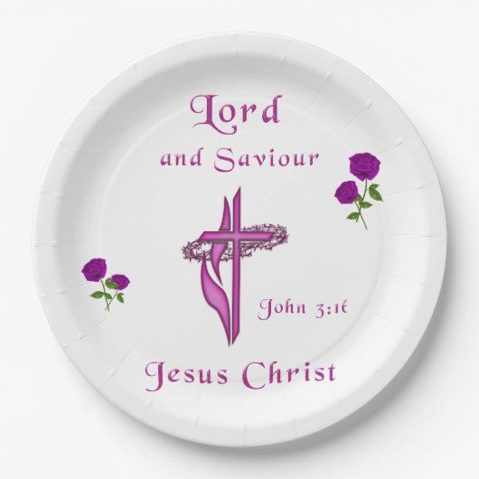 Assiettes En Carton John 3:16 (Devant)