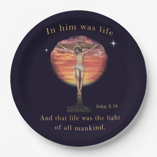 Assiettes En Carton John 3:16 (Devant)
