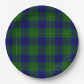 Assiettes En Carton Johnstone tartan bleu vert plaid (Devant)