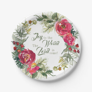 Assiettes En Carton Joie au monde Le Seigneur est venu, Noël