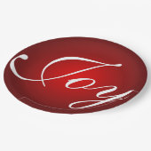 Assiettes En Carton Joie Ce Noël Rouge Blanc Fêtes Couleurs (Angle)