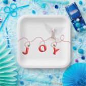 Assiettes En Carton Joie de Noël avec la colombe blanche (Fête)